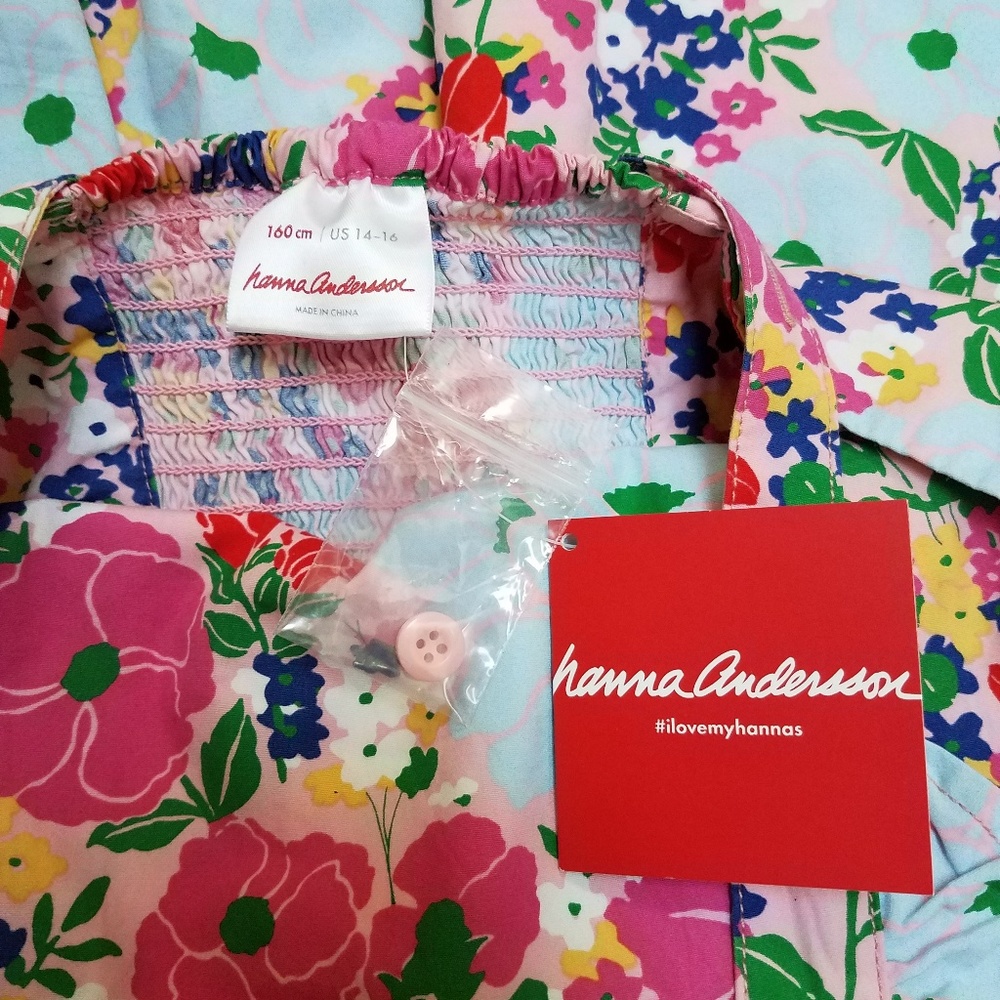 Hanna Andersson Pinafore Floral Dress Sz 160cm NWT - Picture 6 of 8
